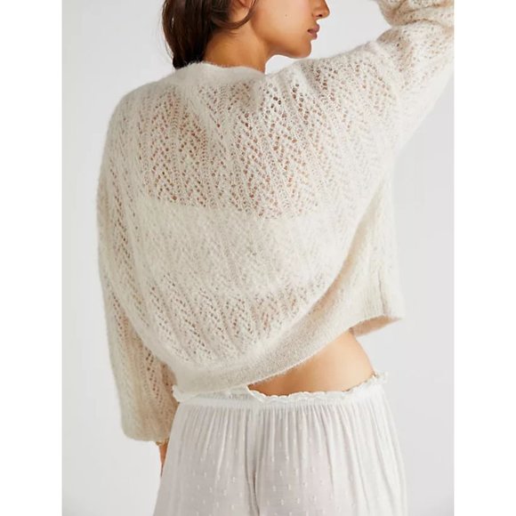 Free People Cream Knit Cardigan - Picture 3 of 10